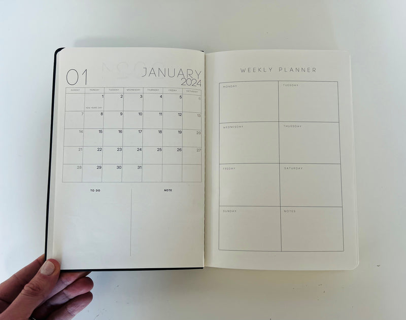 2024 Week To View A5 Diary and Bullet Journal Monthly Planner